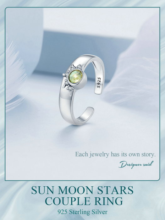 Inel argint reglabil soare [19]