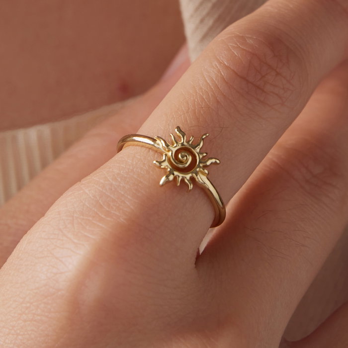 Inel argint reglabil soare [10]