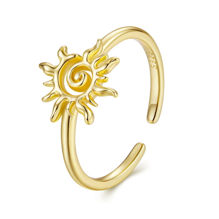 Inel argint reglabil soare [1]