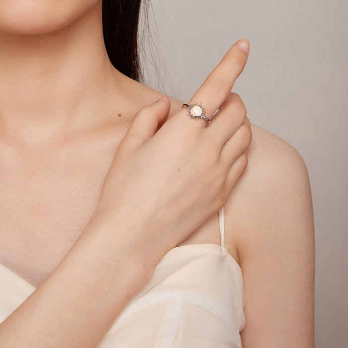 Inel argint reglabil soare opal [4]