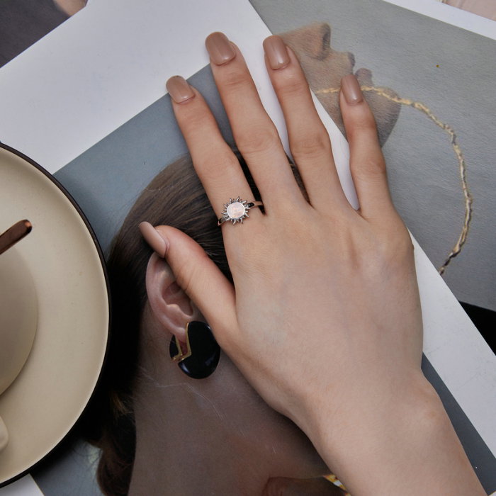 Inel argint reglabil soare opal [2]