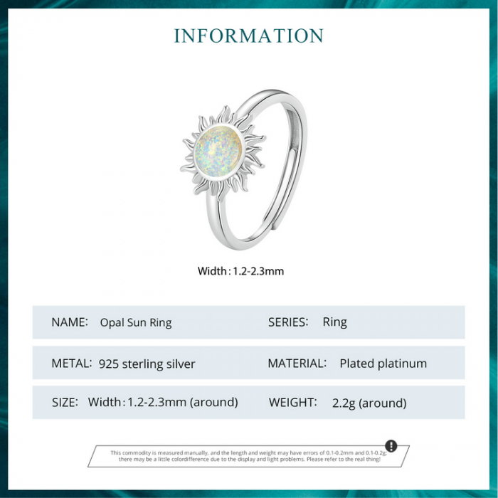 Inel argint reglabil soare opal [11]