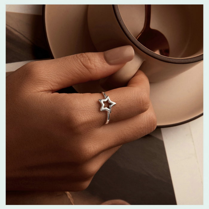 Inel argint reglabil stea [14]