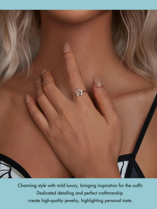 Inel argint reglabil stea [9]