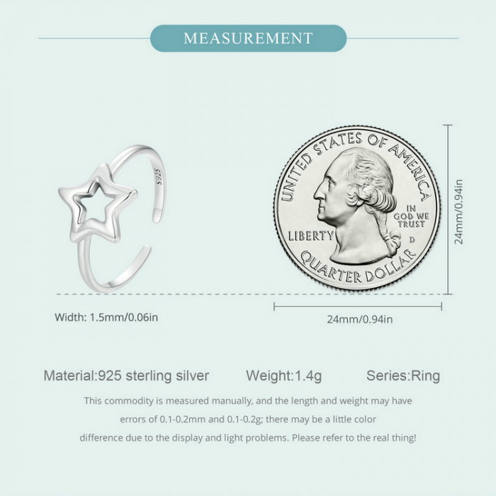 Inel argint reglabil stea [11]