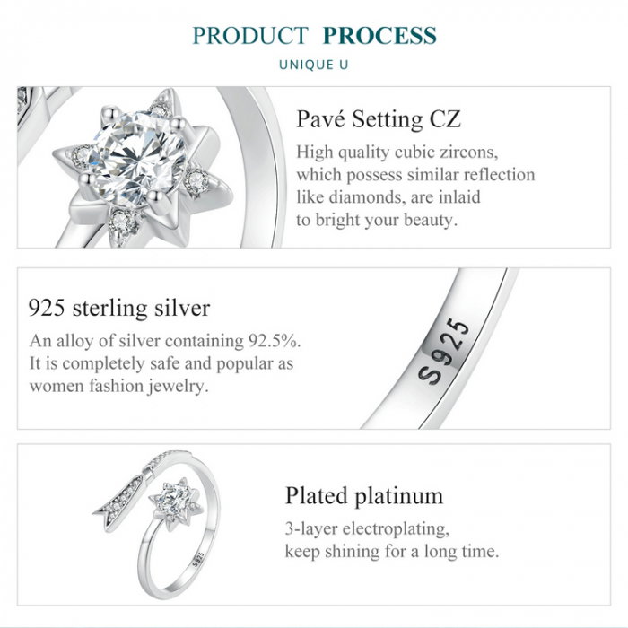 Inel argint reglabil steaua cazatoare [10]