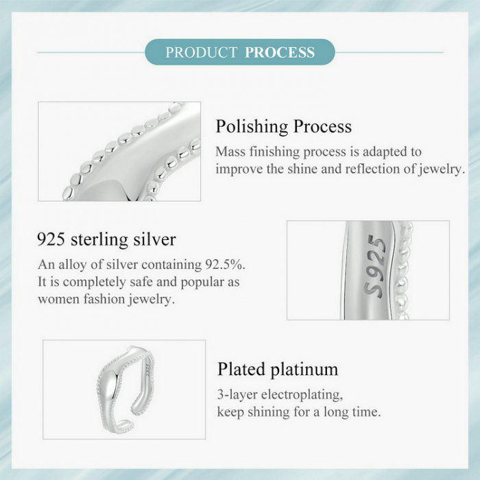 Inel argint reglabil valuri [13]