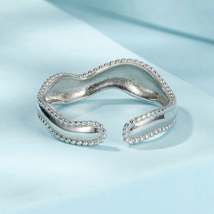 Inel argint reglabil valuri [8]