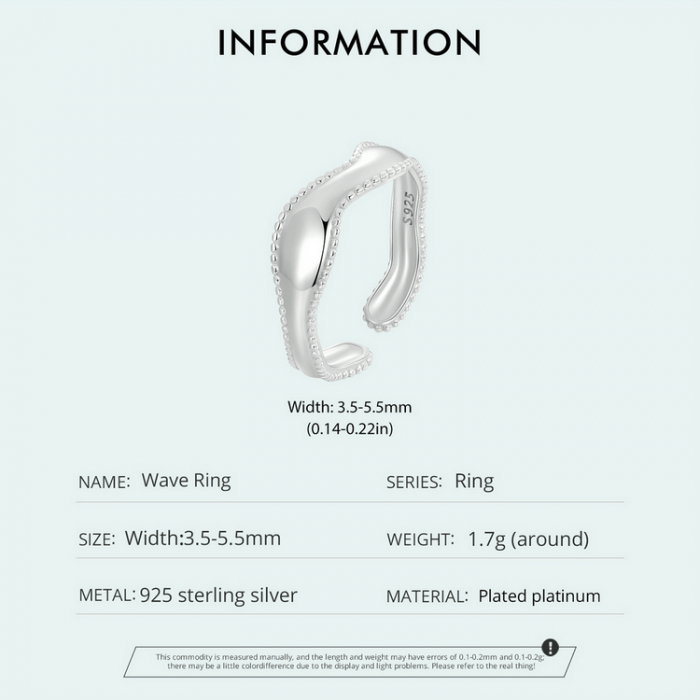 Inel argint reglabil valuri [11]