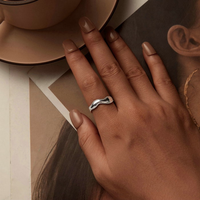 Inel argint reglabil valuri [2]