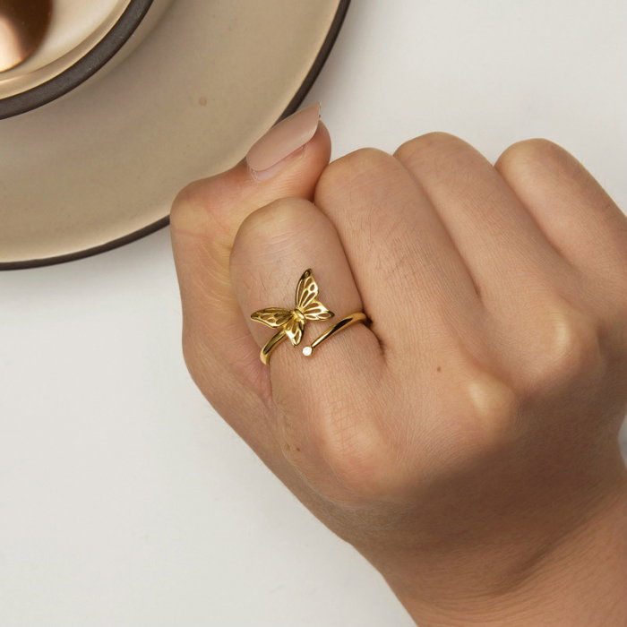 Inel argint reglabil vis de fluture [5]