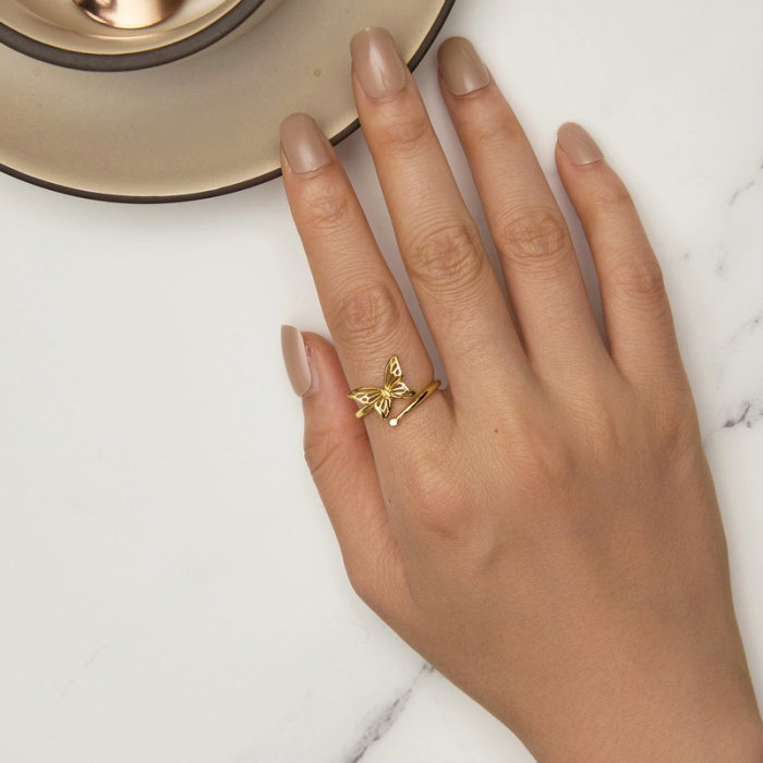 Inel argint reglabil vis de fluture [2]