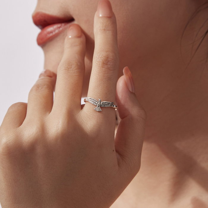 Inel argint reglabil vultur [2]