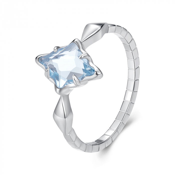 Inel argint sarpe cu cristal albastru [1]