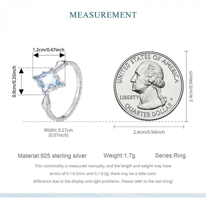 Inel argint sarpe cu cristal albastru [15]