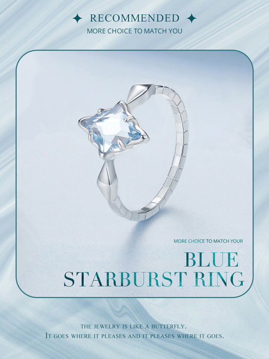 Inel argint sarpe cu cristal albastru [16]