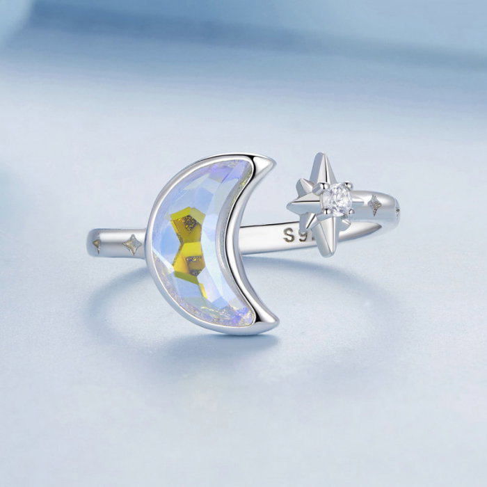 Inel argint soarele si luna, reglabil [3]