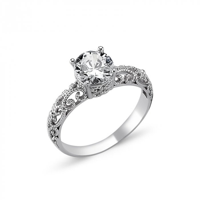 Inel argint elegant Solitaire [3]