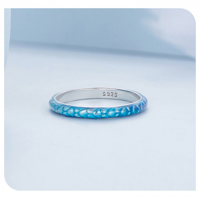 Inel argint solzi colorati [9]