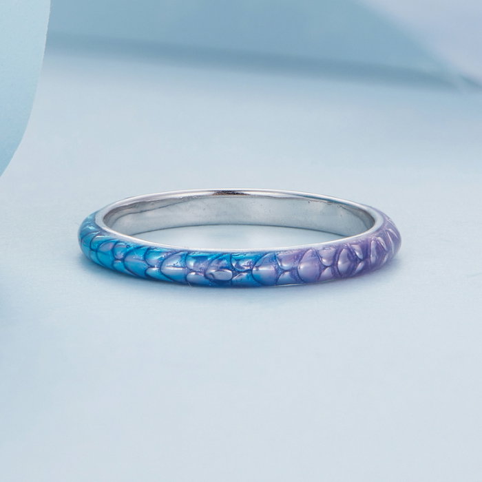 Inel argint solzi colorati [4]