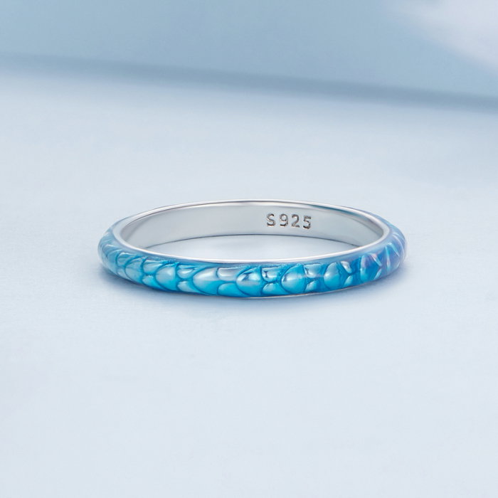 Inel argint solzi colorati [3]