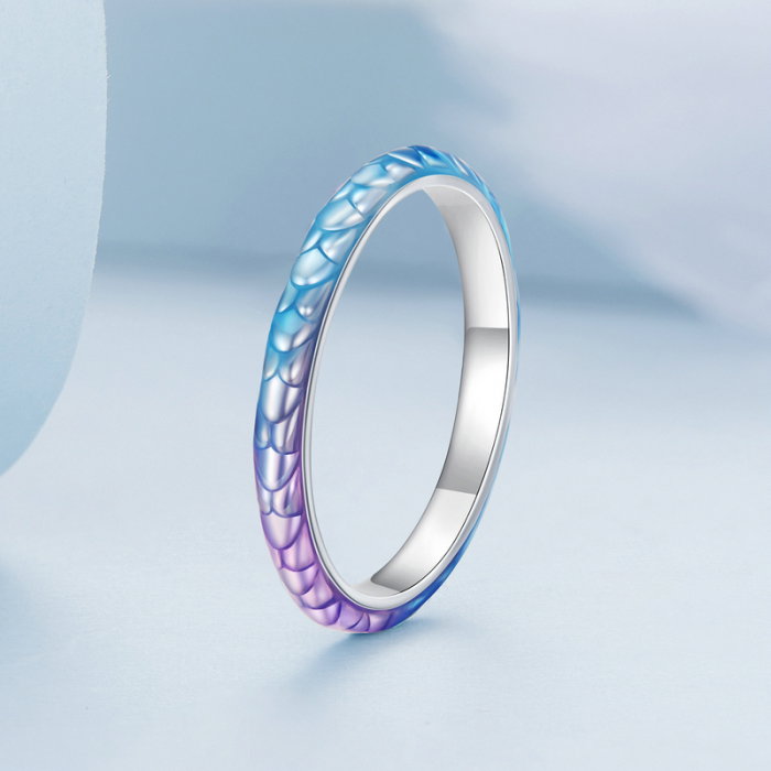 Inel argint solzi colorati [2]