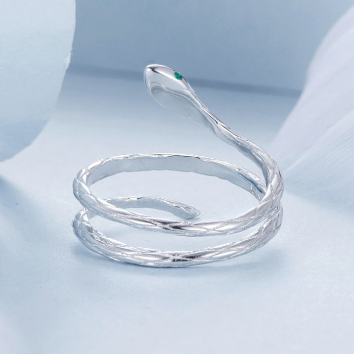 Inel argint spiralat cu sarpe [7]