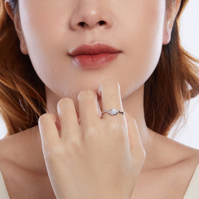 Inel argint trandafir [10]