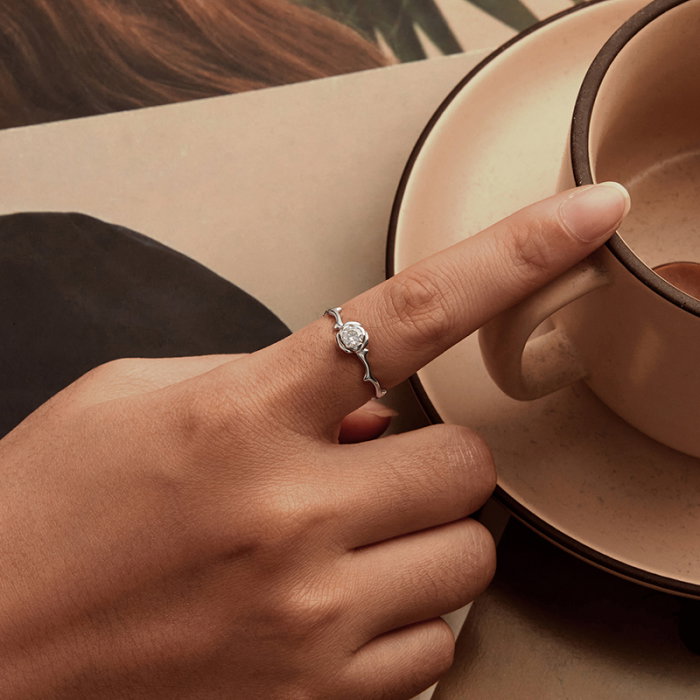 Inel argint trandafir [8]