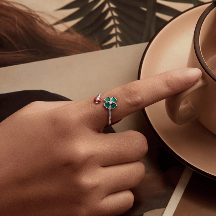 Inel argint trifoi cu 4 foi si gargarita [4]