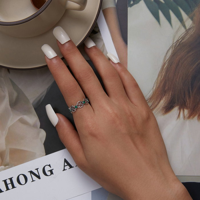 Inel argint trifoi cu patru foi [5]