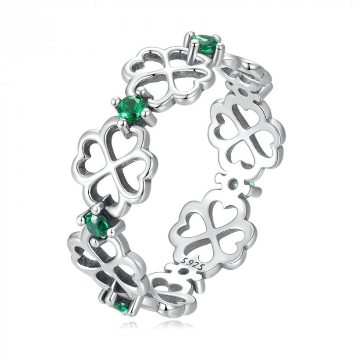 Inel argint trifoi cu patru foi [1]