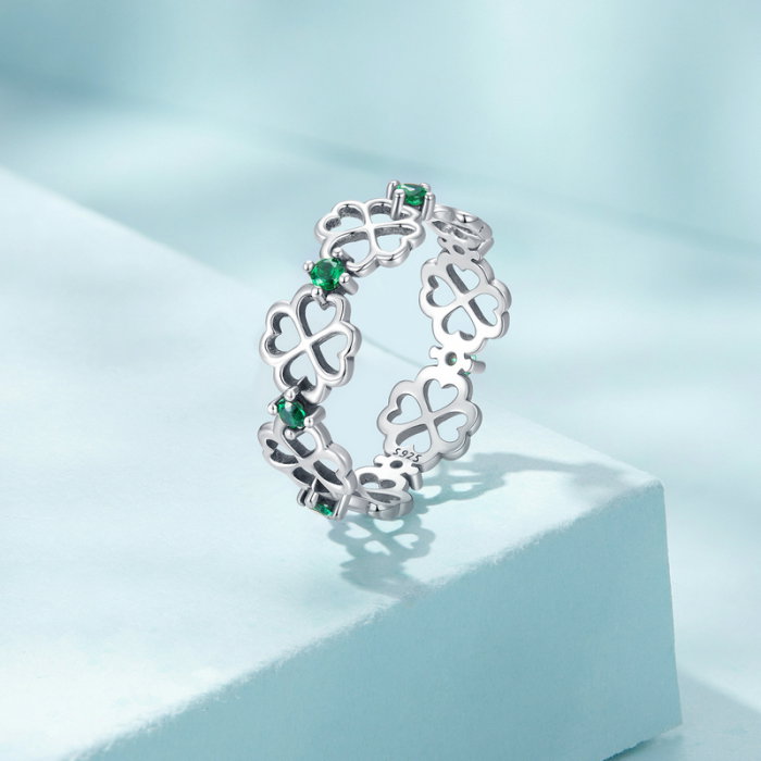 Inel argint trifoi cu patru foi [2]