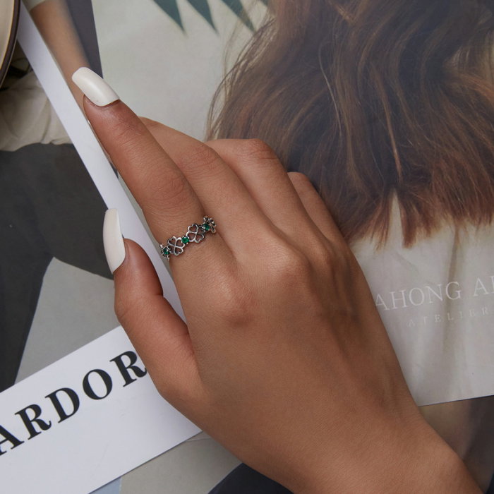 Inel argint trifoi cu patru foi [7]