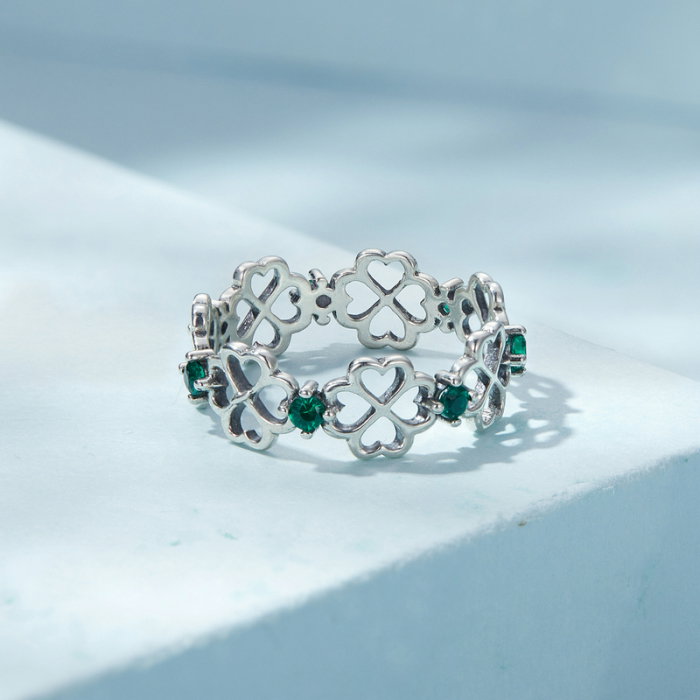 Inel argint trifoi cu patru foi [4]