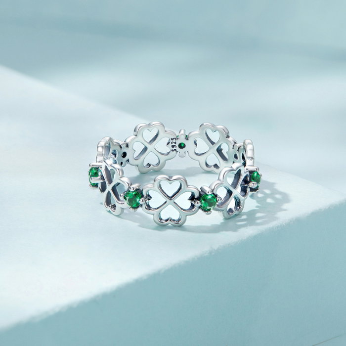 Inel argint trifoi cu patru foi [3]