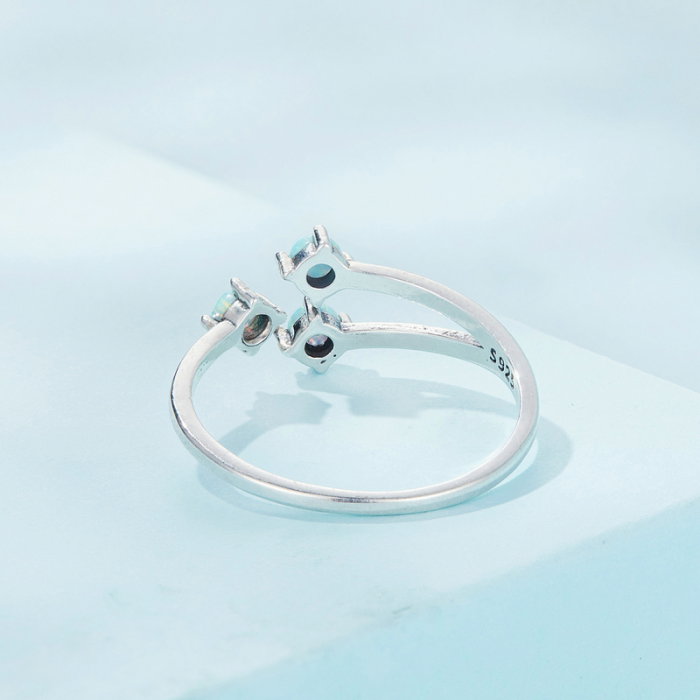 Inel argint triplu cu opal, reglabil [3]