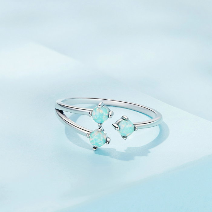 Inel argint triplu cu opal, reglabil [7]