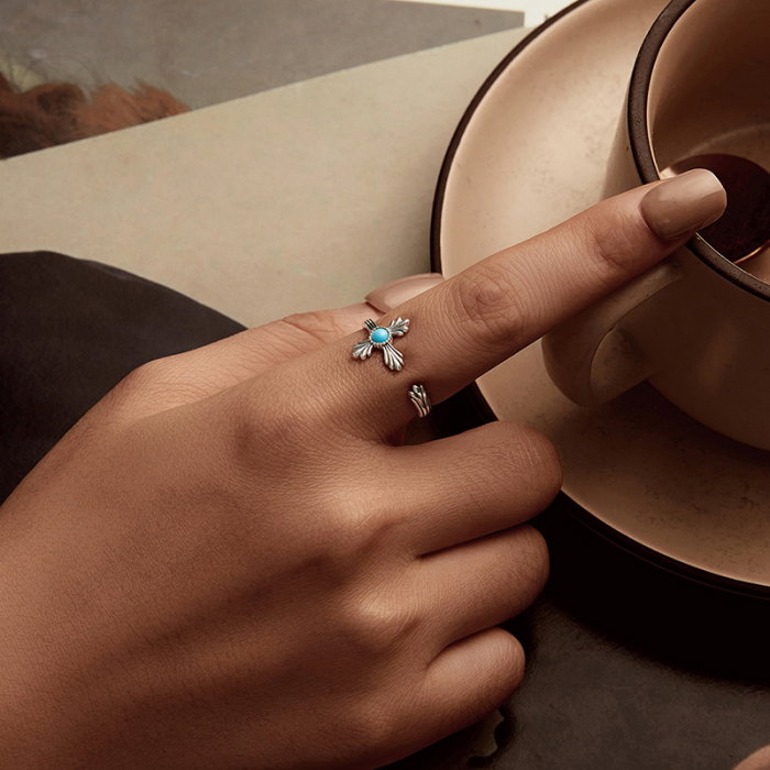 Inel argint vintage cu cruce [9]