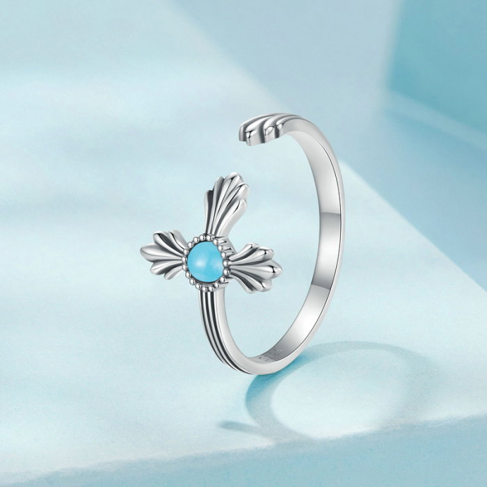 Inel argint vintage cu cruce [8]