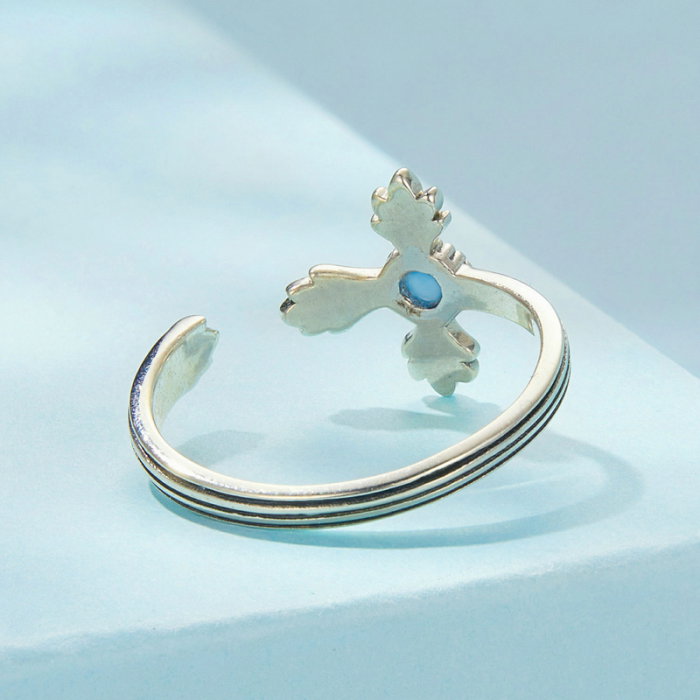 Inel argint vintage cu cruce [5]