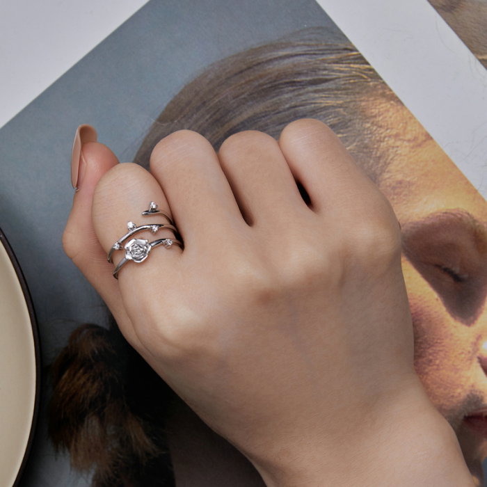 Inel argint vita de vie de trandafir [7]