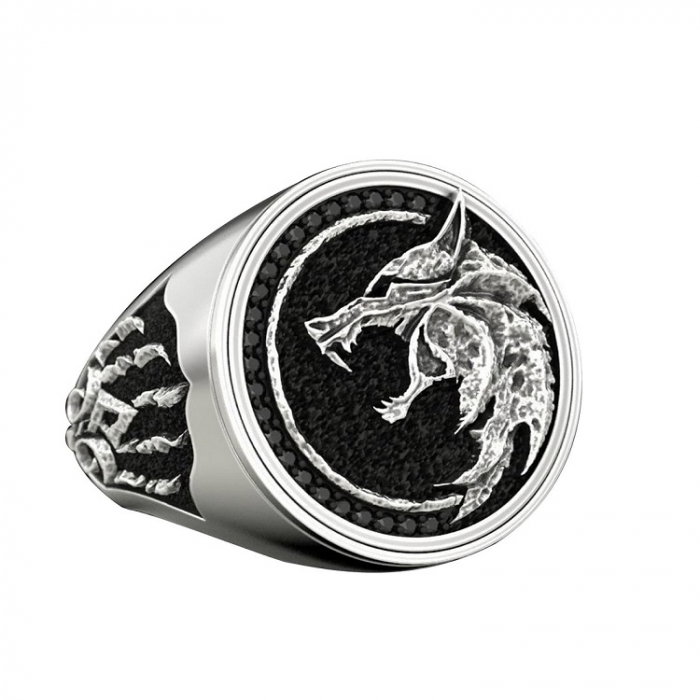 Inel din inox cap si gheara de lup [1]