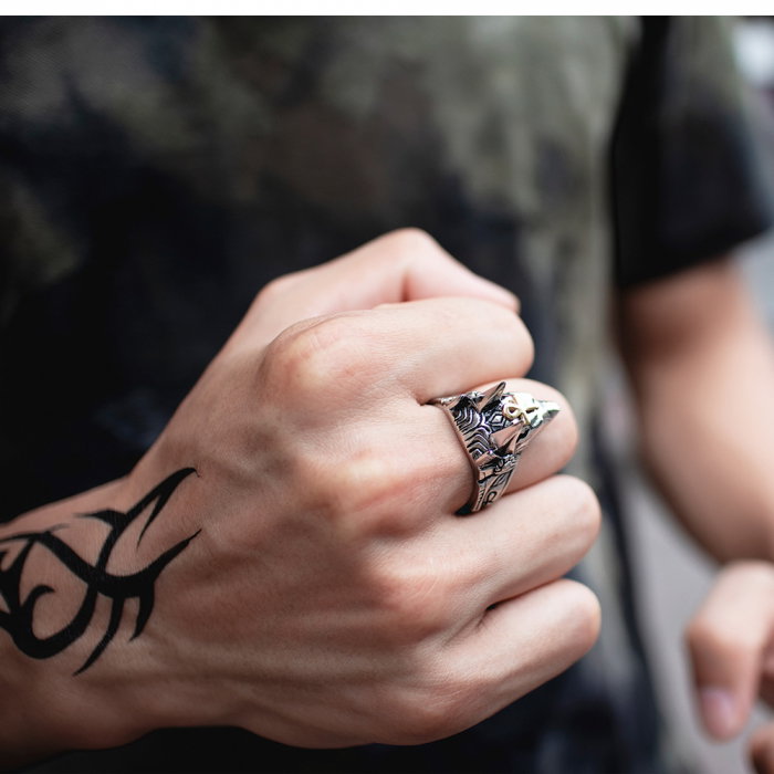 Inel din inox cap de lup - Anubis [5]