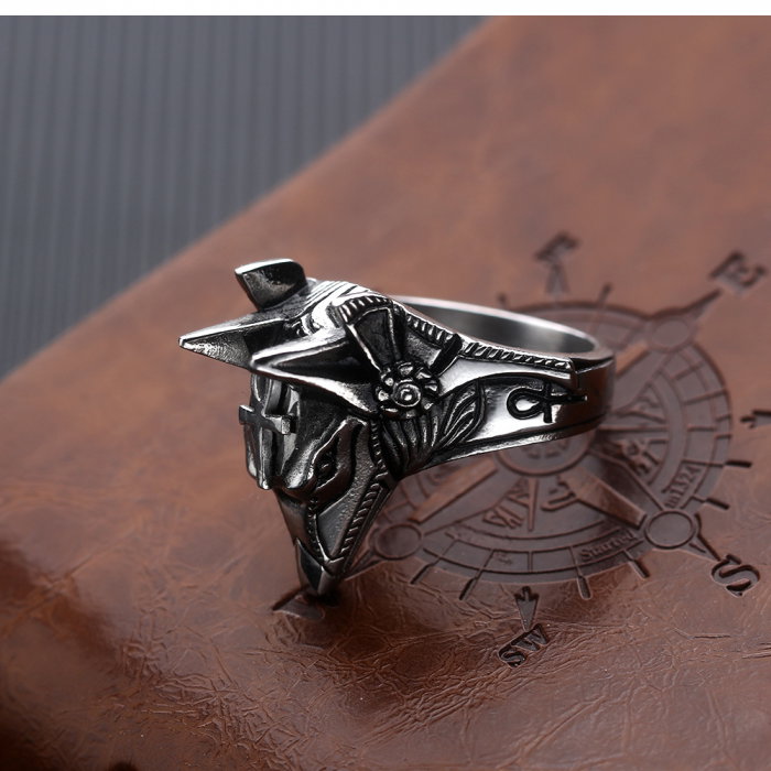 Inel din inox cap de lup - Anubis [3]