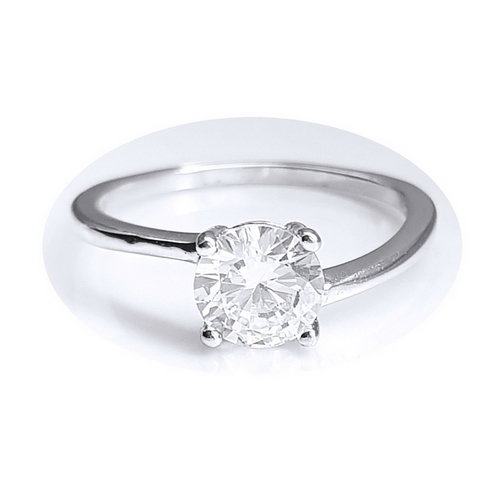 Inel elegant argint 925 cu zirconiu rotund [1]