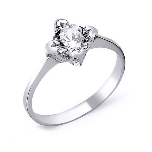 Inel elegant argint 925 rodiat cu inimioare si zirconiu alb - Be in Love [1]