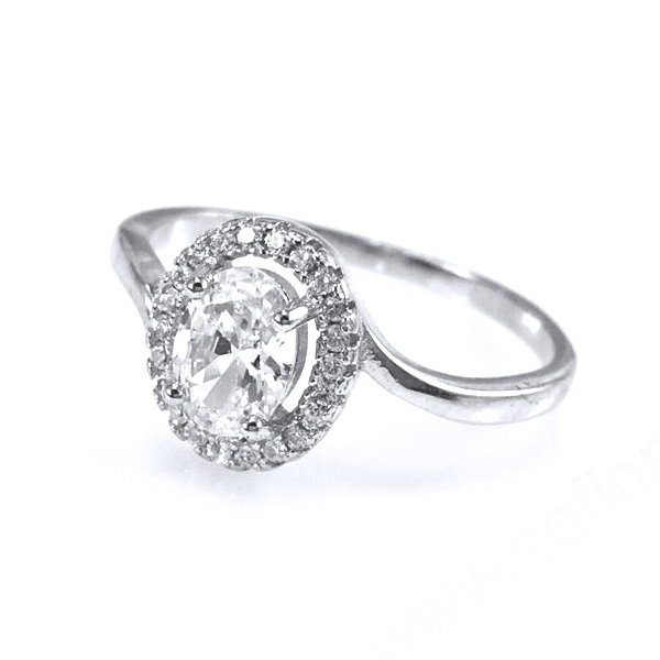 Inel elegant argint 925 rodiat cu zirconii [2]
