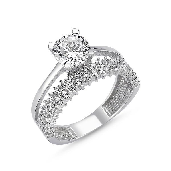 Inel elegant argint 925 rodiat cu zirconii albe Be Elegant ITU0039 [1]