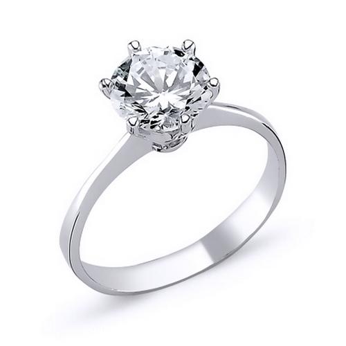 Inel elegant argint 925 rodiat cu zirconiu alb [1]
